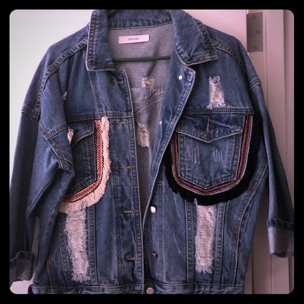 Korean brand vintage oversized denim jacket
